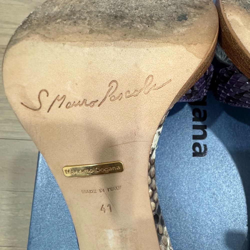 Massimo Dogana Purple & Natural Python Stilletto … - image 8